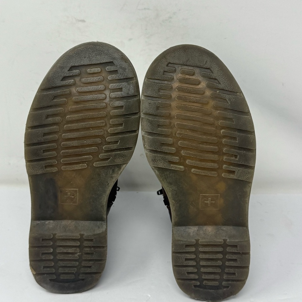 Dr Doc Marten Delaney Brown Leather Combat Boots Side Zip Youth Size 3 - Picture 5 of 6
